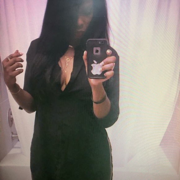 Black sheer Tunic button up - Picture 1 of 5